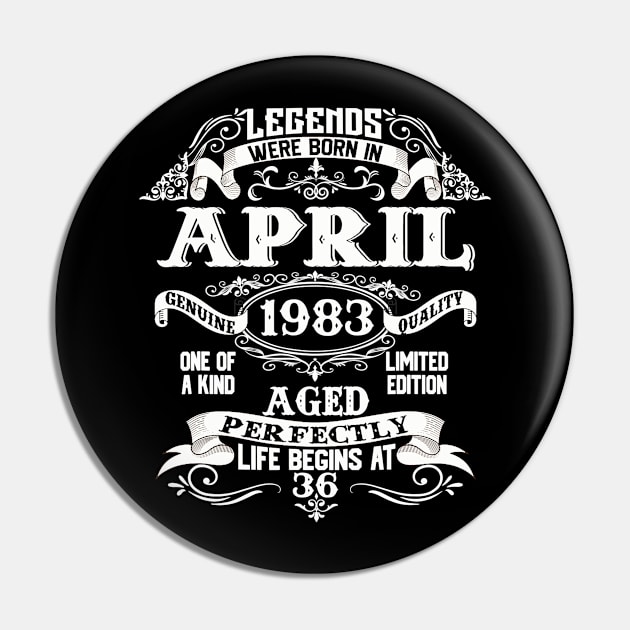 April 1983 36th Birthday Gift 36 Year Old For Men Women Pin by craiglimu