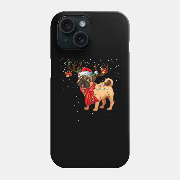 Santa Pitbull Christmas Tree Light Pajama Dog X-mas Matching Gift for Pitbull Dog Lover Phone Case by peskybeater