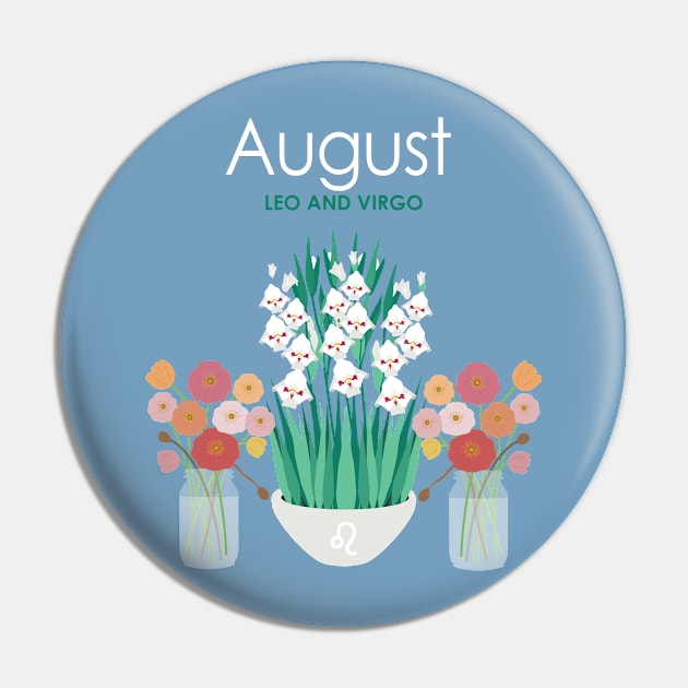 August Birth Flowers Pin by LjM