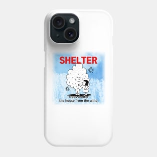 shelter ,Trees shelter  the house from the wind. Phone Case