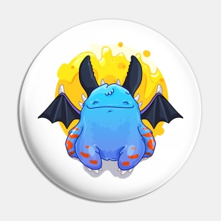 Cute Burly Friendly Happy Flying Monster Pin