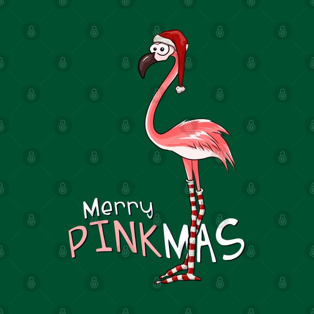 Merry Pinkmas Christmas Flamingo in Santa Costume by SkizzenMonster
