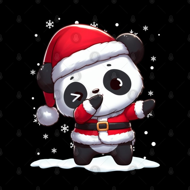 Panda Dabbibg Dab Funny Panda Bear Christmas Santa Claus by AE Desings Digital