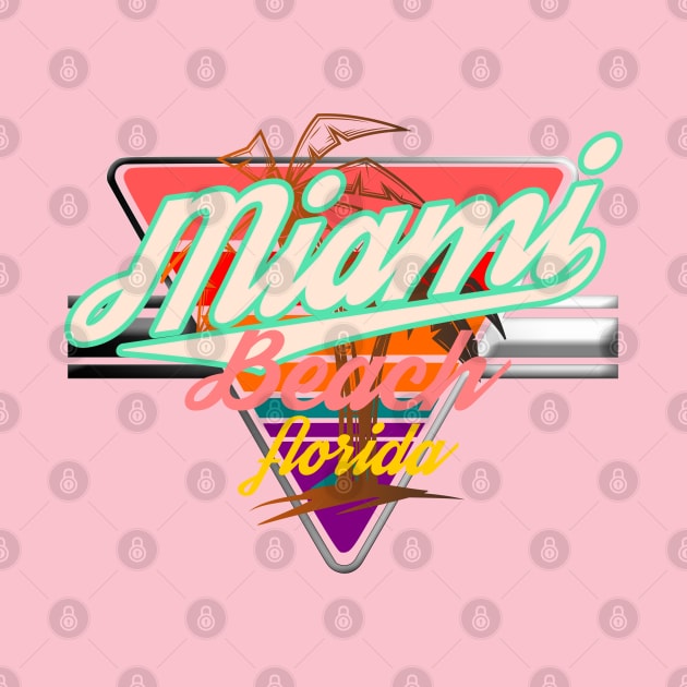 Miami Beach Florida Vintage Emblem logo nightclub by SpaceWiz95