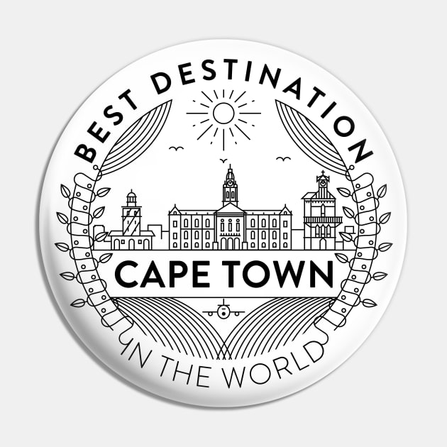 Cape Town Minimal Badge Design Pin by kursatunsal