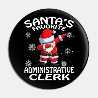 Santas Favorite Administrative Clerk Christmas Pin