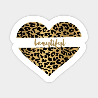 Leopard print heart Magnet