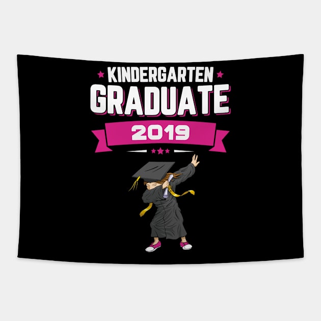 Dabbing Kindergarten Graduate Class Of 2019 Girls Tapestry by trendingoriginals