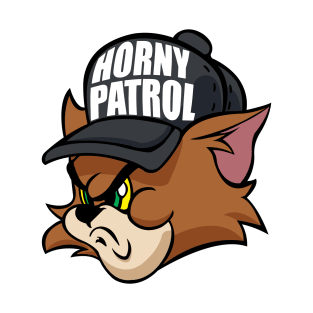 Tim Cat Horny Patrol Brown T-Shirt