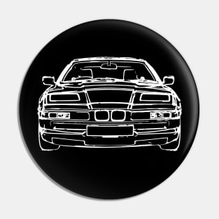 White E31 Car Sketch Art Pin