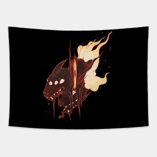 Wild Wolf Creature With Stars And Eyes Tapestry