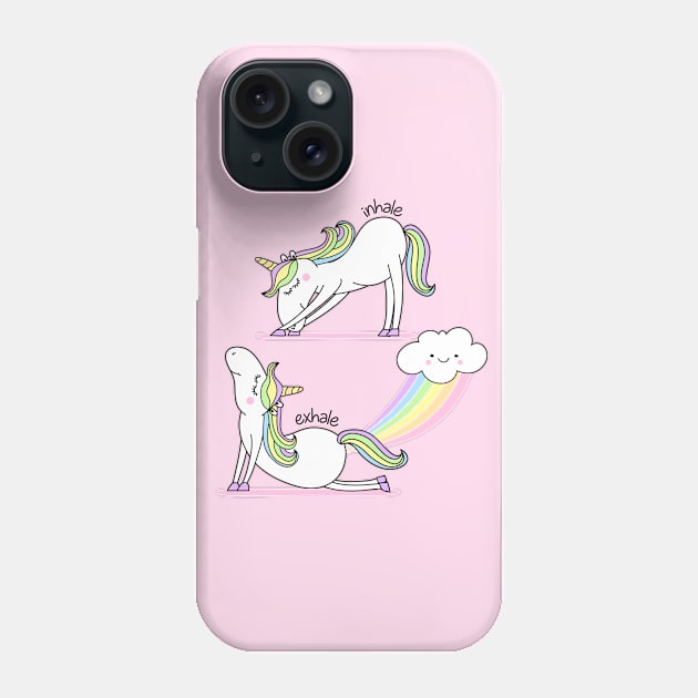 Cute Unicorn Yoga Phone Case by Juriren