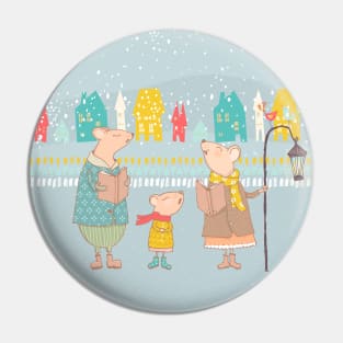 Christmas Carol Mice Pin