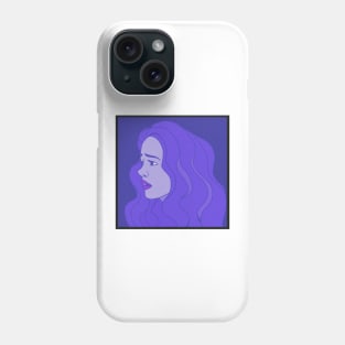 Sad girl blue Phone Case