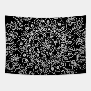 White dot mandala Tapestry