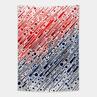 Abstract Art Red and Blue Rain Drop Pattern Tapestry