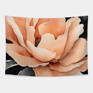 Peach Fuzz Peony Rose Watercolor Tapestry