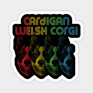 Cool Retro Groovy Cardigan Welsh Corgi Dog Magnet