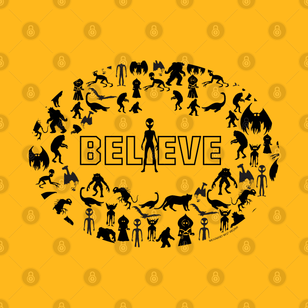 Believe Cryptid Mix on Yellow by theartofron