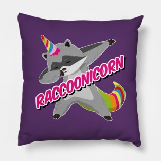 Raccoonicorn Unicorn Raccoon Dabbing Pillow