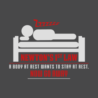 Newton's 1st Law - A Body At Rest Wants To Stay At Rest.  NOW GO AWAY! T-Shirt