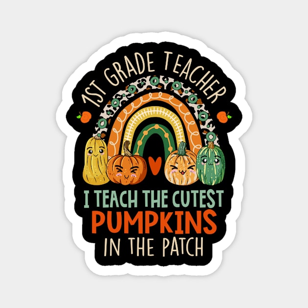 I Teach The Cutest Pumpkins - 1st Grade Teacher Halloween Magnet by paveldmit