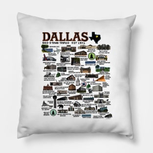 Dallas Texas Map Pillow