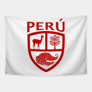 Perú - Escudo - Rojo Tapestry