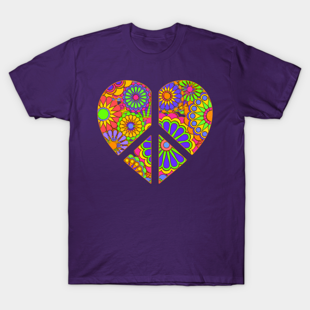 Discover Love Flower Power Peace Sign Heart - Peace Symbol Flower - T-Shirt