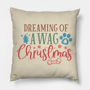 Dreaming of a Wag Christmas - Merry Dogmas Pillow