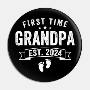 First Time Grandpa 2024 For Grandfather To Be Shirt Pin