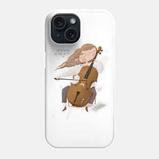 Cello. With music in the heart Phone Case