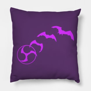 Bat Mitsudomoe violet Pillow