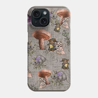 Woodland Mice and Mushrooms Phone Case