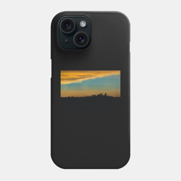 Downtown Houston Rush Hour Sunset from the 610 Sidney Sherman Bridge over the ship channel Phone Case by laceylschmidt