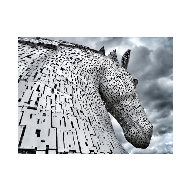 Kelpie against the sky II - The Kelpies, Falkirk, Scotland by richflintphoto