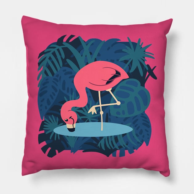 Flamingo Pillow by Abbilaura
