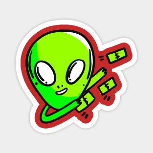 Confident Alien Space Alien Alien Head Magnet