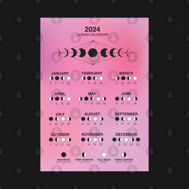 2024 Lunar Calendar, Moon Phase Calendar by mystikwhale