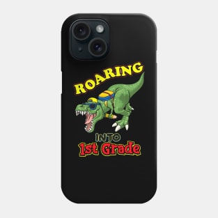 Kids Dinosaur Graduation T-Shirt Design, Roaring Into 1st Grade , School  Cute Dino Phone Case