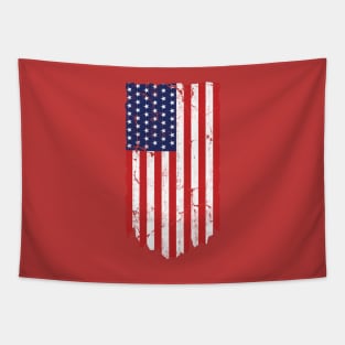 United States Flag Vertical with the USA Text in the middle Tapestry