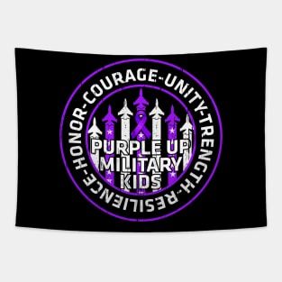 Purple Up for Military Kids Us Flag Cool Military Child Month Tapestry