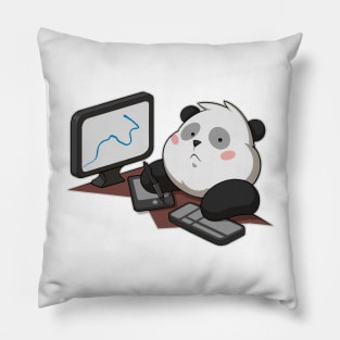 Digital Art Panda Pillow