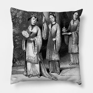 Chinese noble women vintage art Pillow