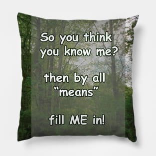 So you think you know me quote Pillow