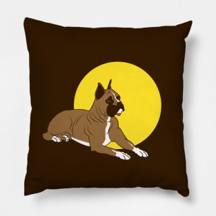 Boxer with yellow sun Pillow