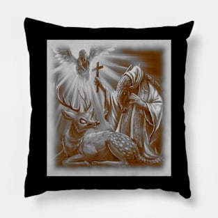 black and white pangolin priest exorcism on deer Pillow