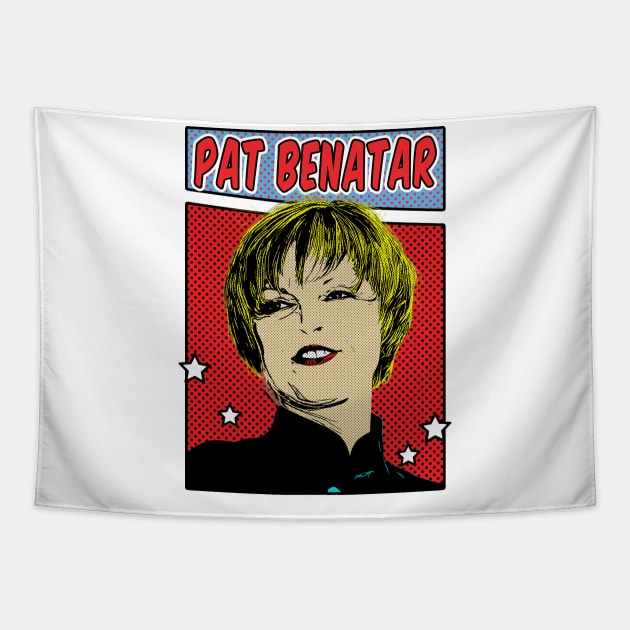 Pat Benatar Pop Art Comic Style Tapestry by Flasher