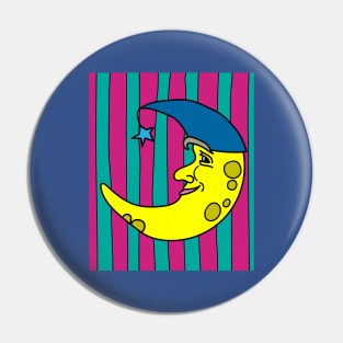 Luminous Moon Half Moon Face Pin