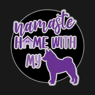 Namaste Home With My Norwegian Elkhound T-Shirt